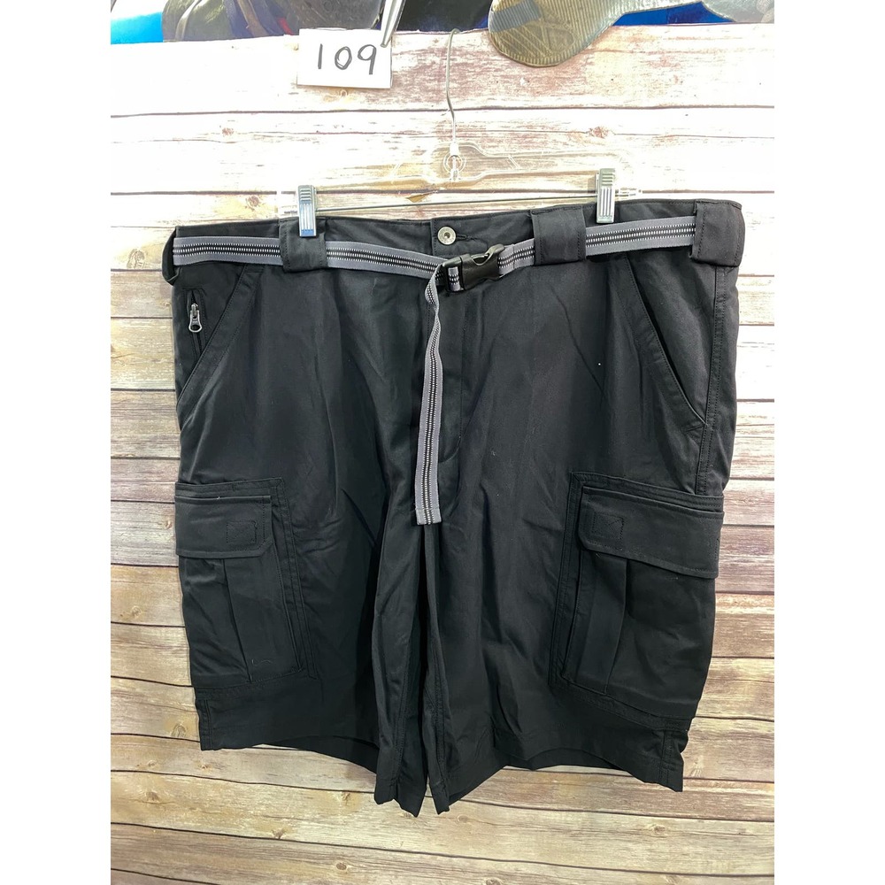 Duluth Trading Company Work Shorts Built in Belt Nylon Zip Pocket Black 2XL